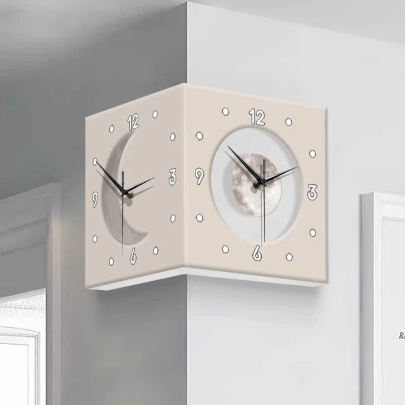 Modern Double-Sided LED Wall Clock – Silent Nordic Decor Decorative Wall Clock Babs