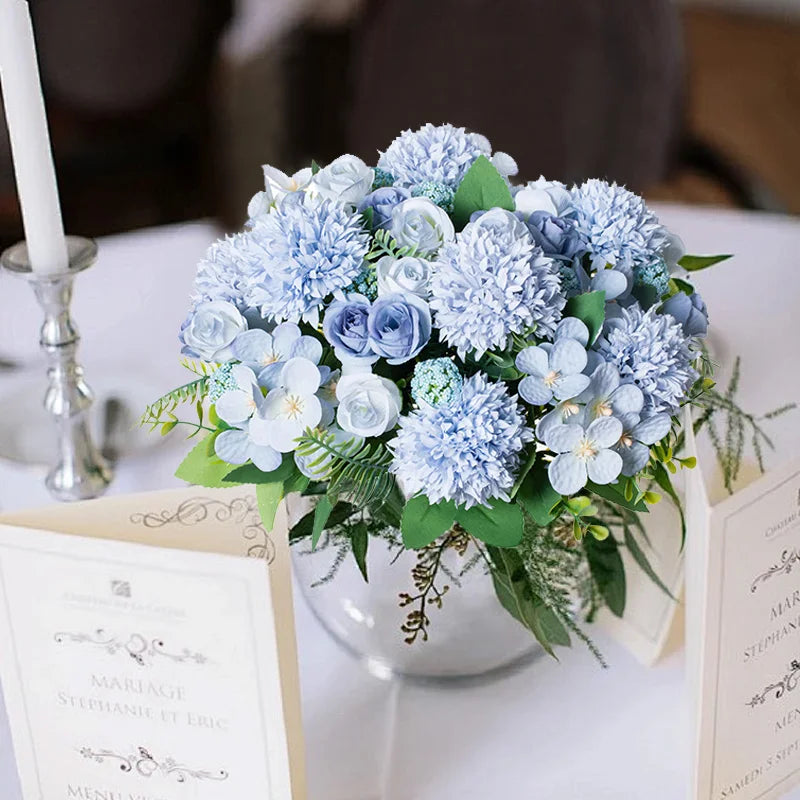 Silk Artificial Chrysanthemum Rose Bouquet – Wedding & Decor Artificial Flower Bouquet Babs