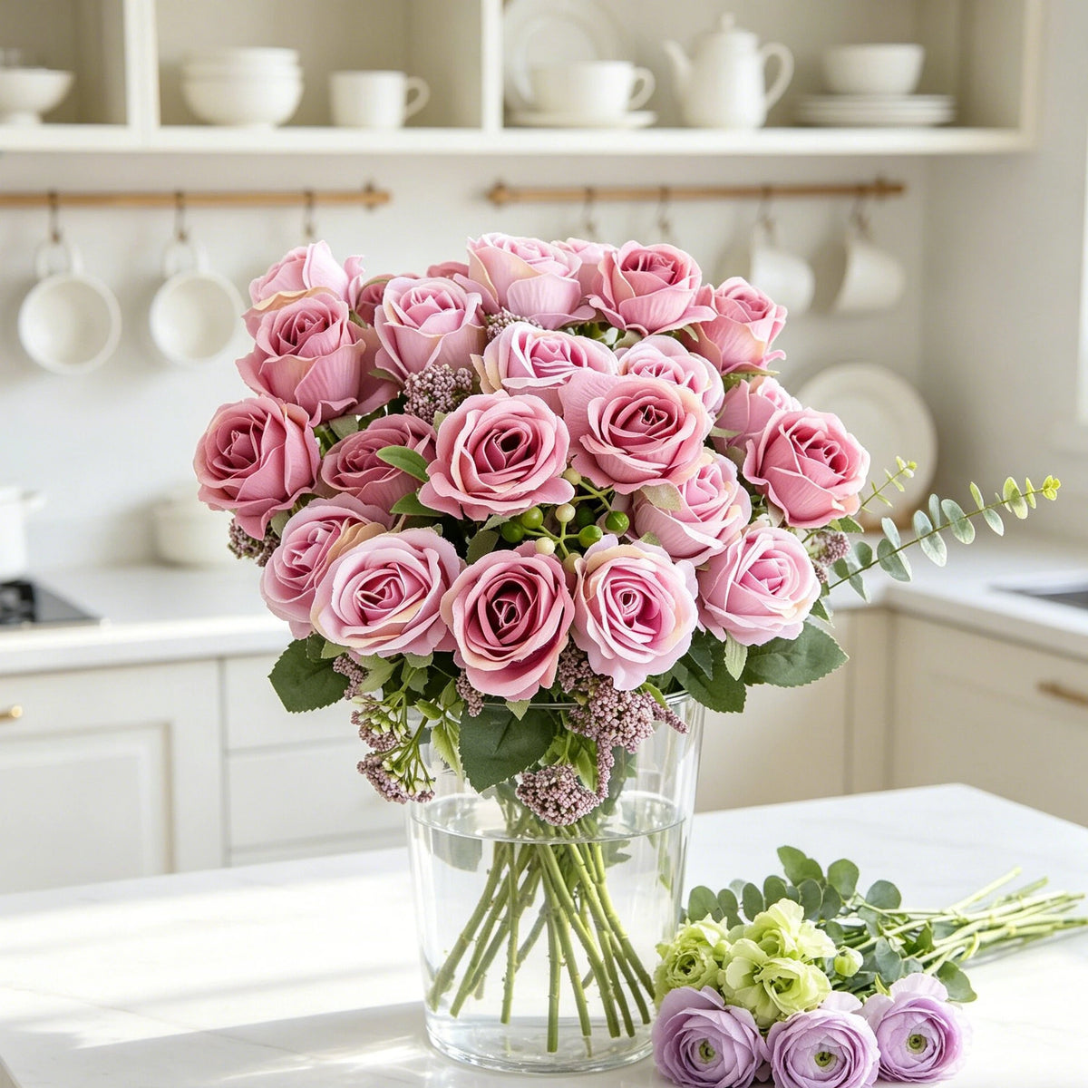 Artificial Silk Rose Flowers – Wedding & Home Décor Bouquet Artificial Silk Flowers Babs