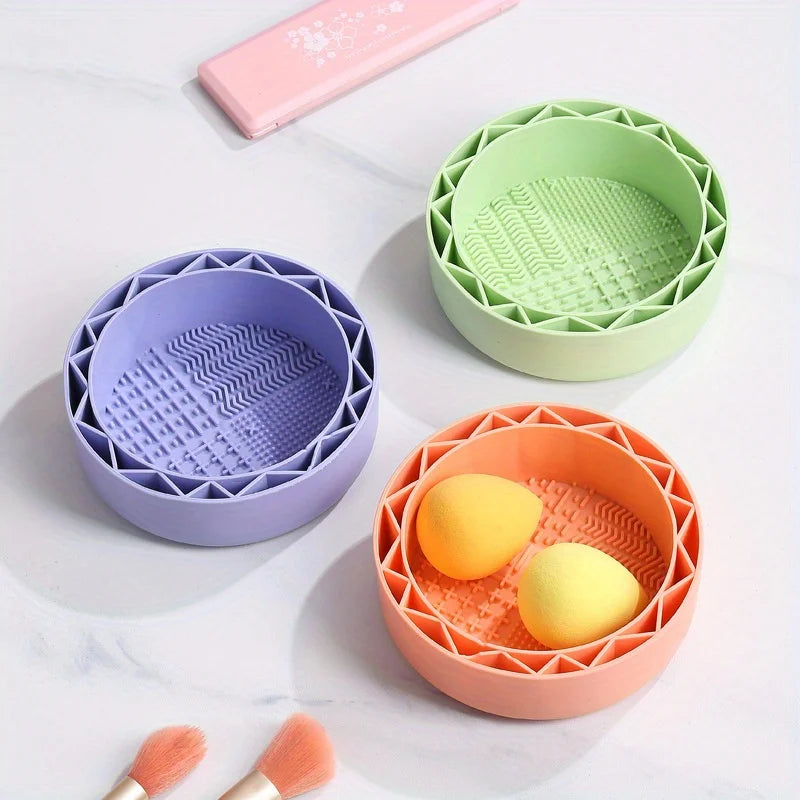 Silicone Makeup Brush Cleaner Bowl – Portable Washing Tool Makeup Brush Cleaner Babs