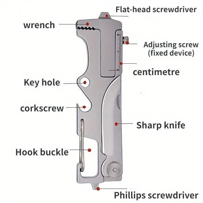 Stainless Steel Multi-Function Keychain Tool & Bottle Opener Multi-Function Keychain Tool Babs