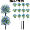 Artificial Eucalyptus Fake Flowers Wedding & Home Décor Bouquet Artificial Floral Decor Babs Blue-12PCS