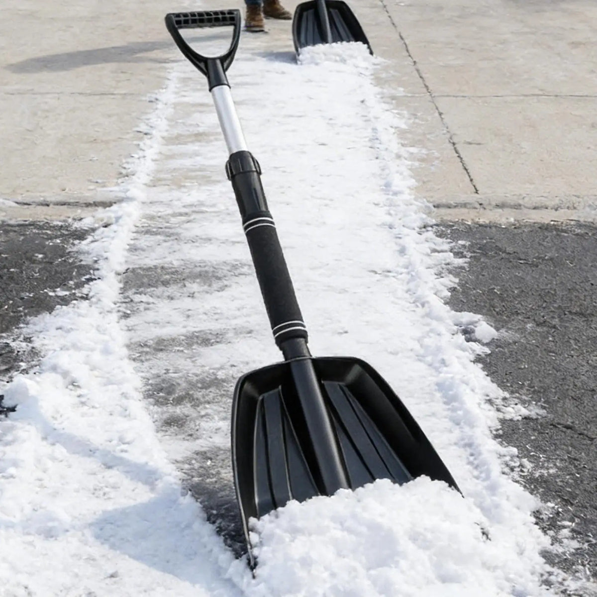 Ergonomic D-Handle Snow Pusher Shovel for Driveway & Patio Snow Pusher Shovel Babs