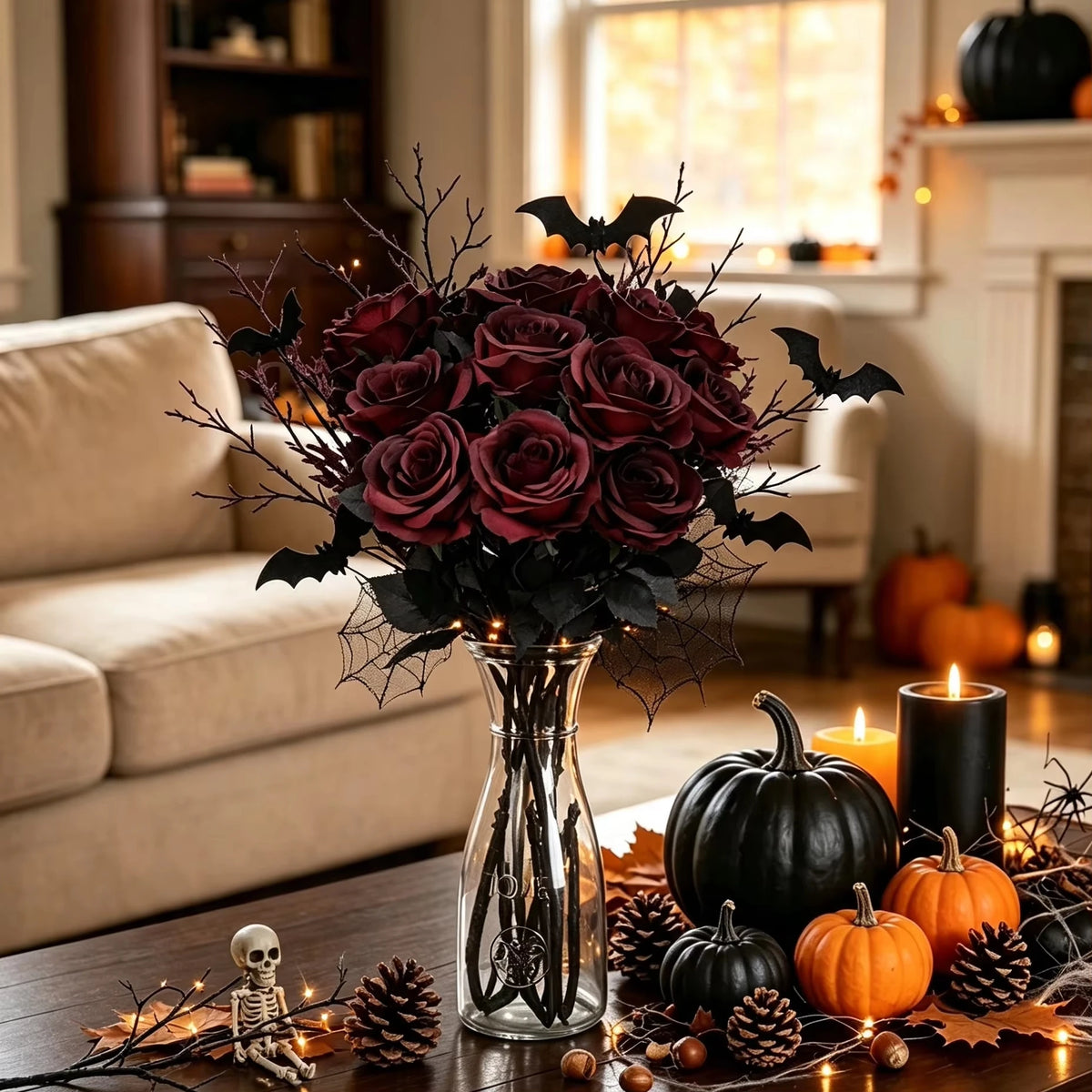 Autumn Artificial Silk Rose Bouquet | Wedding & Home Décor Artificial Flower Bouquet Babs