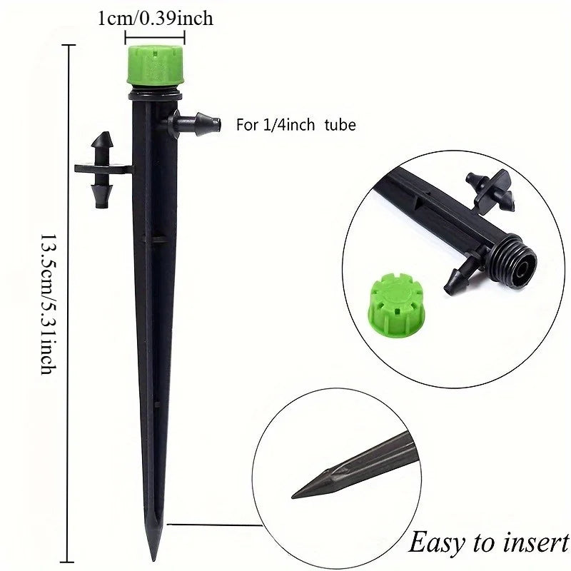 Adjustable 360° Drip Emitters on Stake – Garden Irrigation Drip Irrigation Emitters Babs