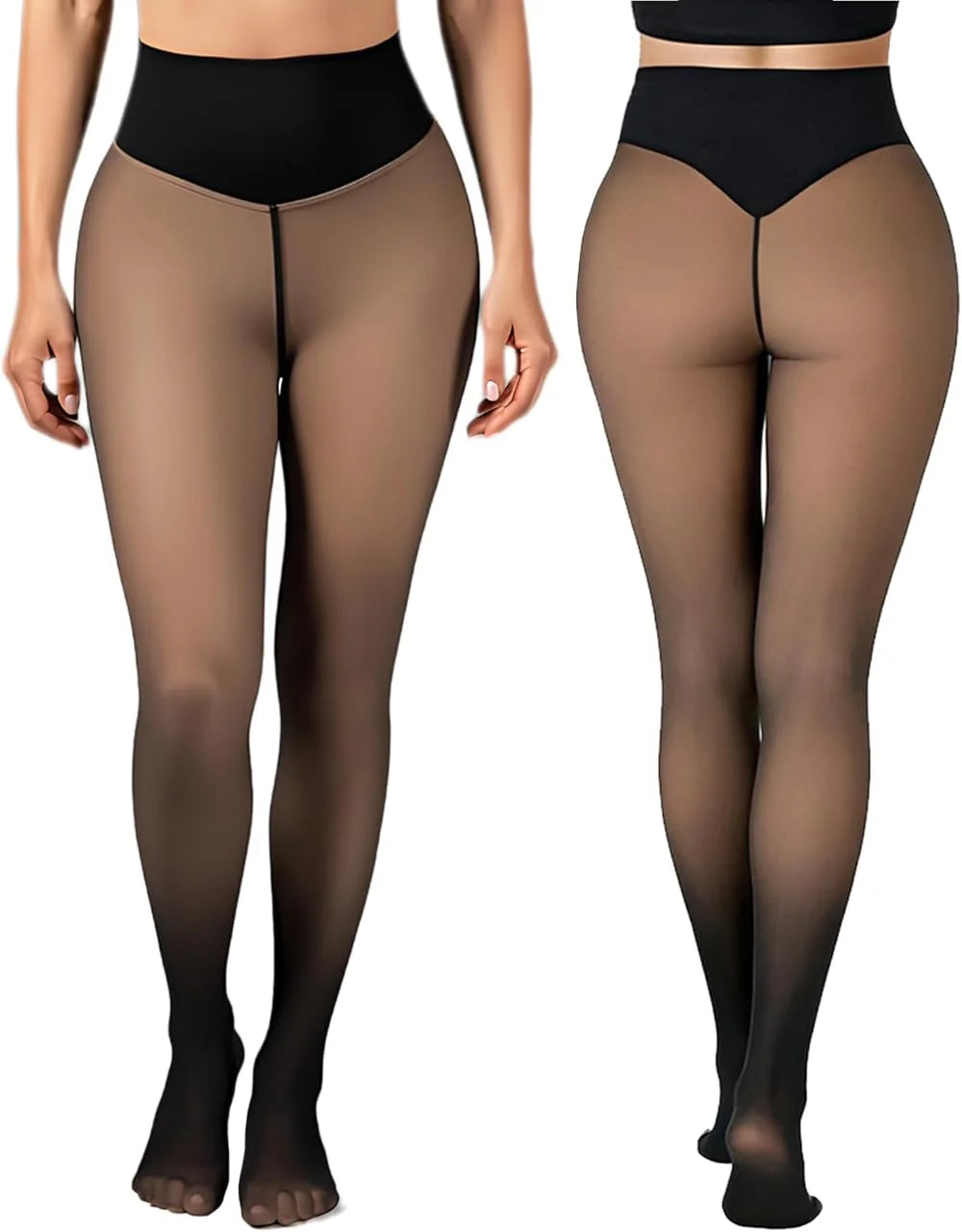 Women's Fleece Lined Thermal Tights – Warm Winter Leggings Thermal Fleece Tights Babs Light L