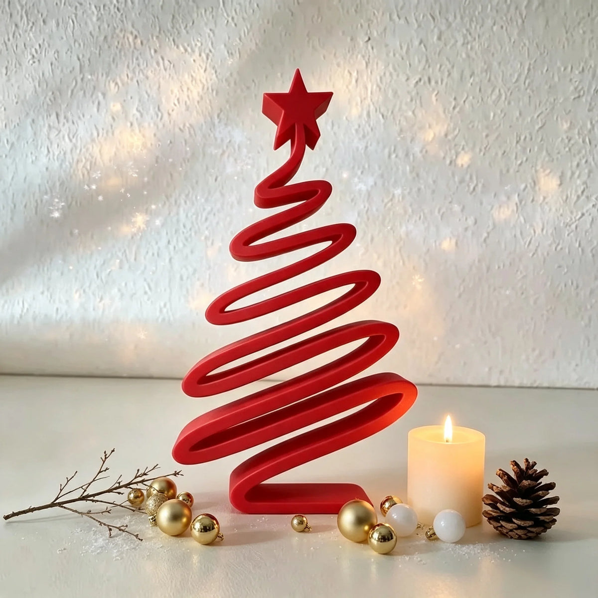 3D-Printed Minimalist Christmas Tree Ornament | Tabletop Decor Christmas Tree Ornament Babs