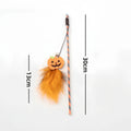 Halloween Cat Teaser Stick – Pumpkin Ghost Feather Bell Toy Cat Teaser Toy Babs C