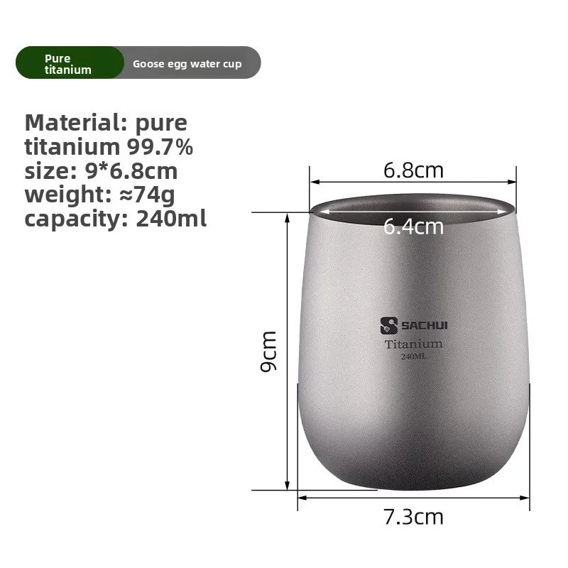 Double Wall Pure Titanium Cup – Ultralight Camping Mug Titanium Camping Cup Babs B