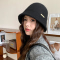 Women's Winter Wool Blend Bucket Hat – Windproof Earmuff Winter Bucket Hat Babs black