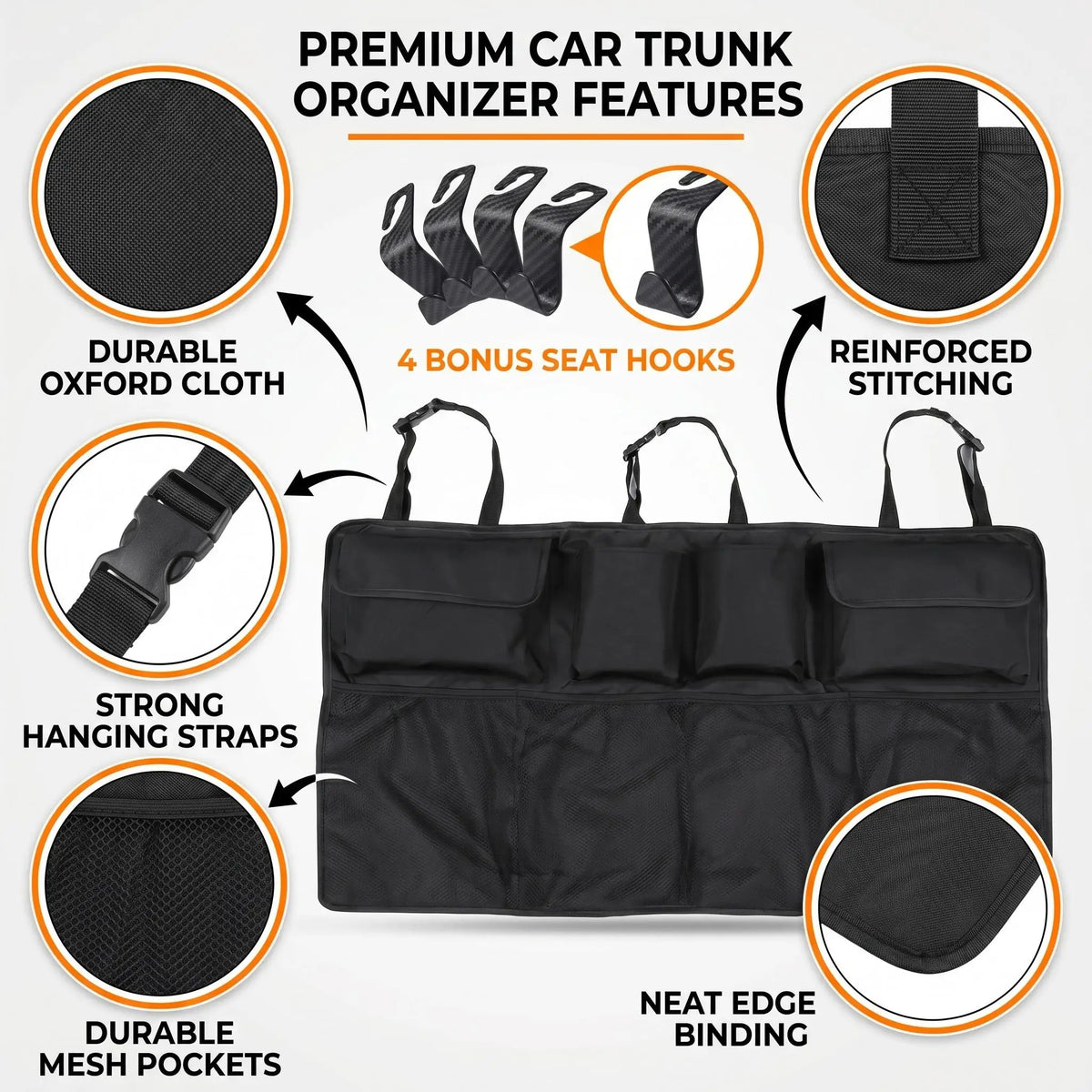 Car Trunk Organizer – Backseat Hanging Bag for SUV & Truck Car Trunk Organizer Babs
