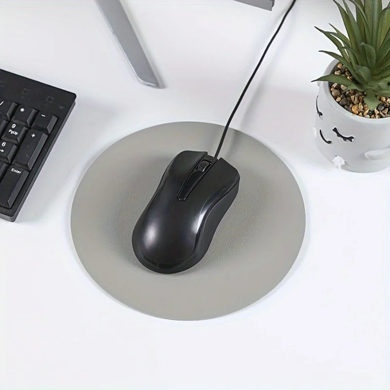 4pcs Faux Leather Mouse Pad – Waterproof Non-Slip Desk Mat Faux Leather Mouse Pad Babs