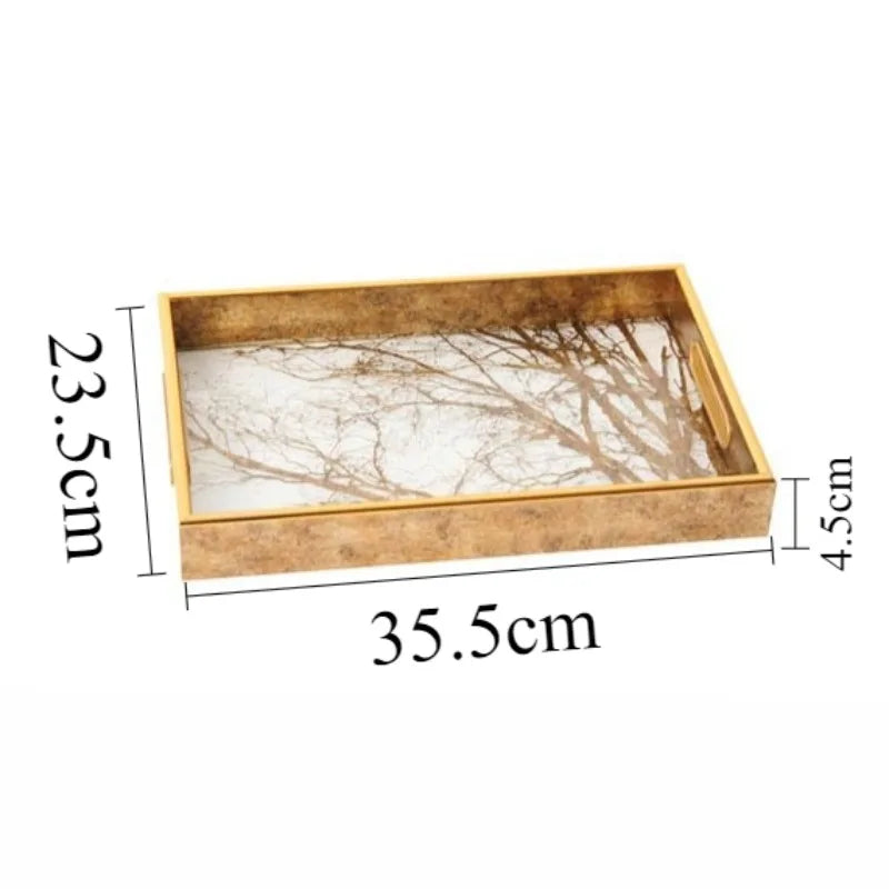 Luxury Transparent Rectangular Storage Tray – Modern Organizer Decorative Storage Tray Babs Tree-Small
