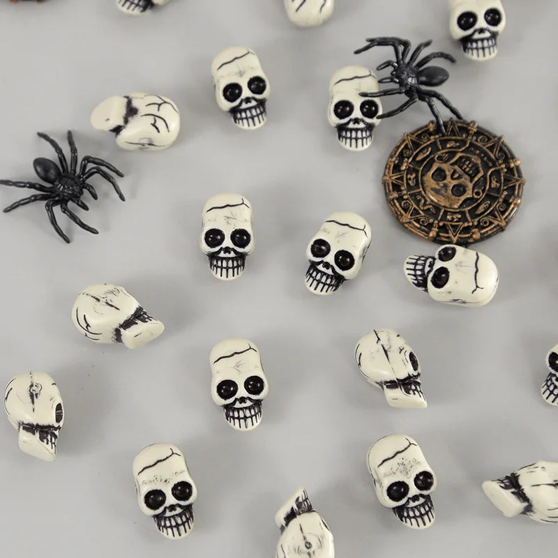 10pcs Mini Resin Skull Heads Halloween Party Table Decorations Halloween Skull Decor Babs
