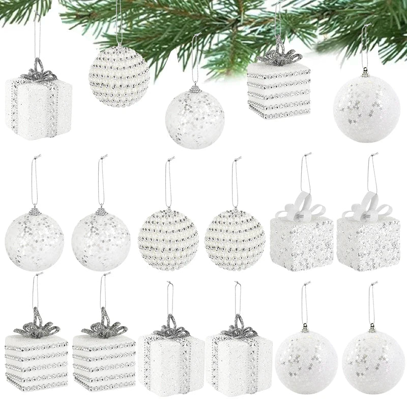 Large White Foam Christmas Ball Ornaments | Xmas Tree Pendants Christmas Ball Ornaments Babs