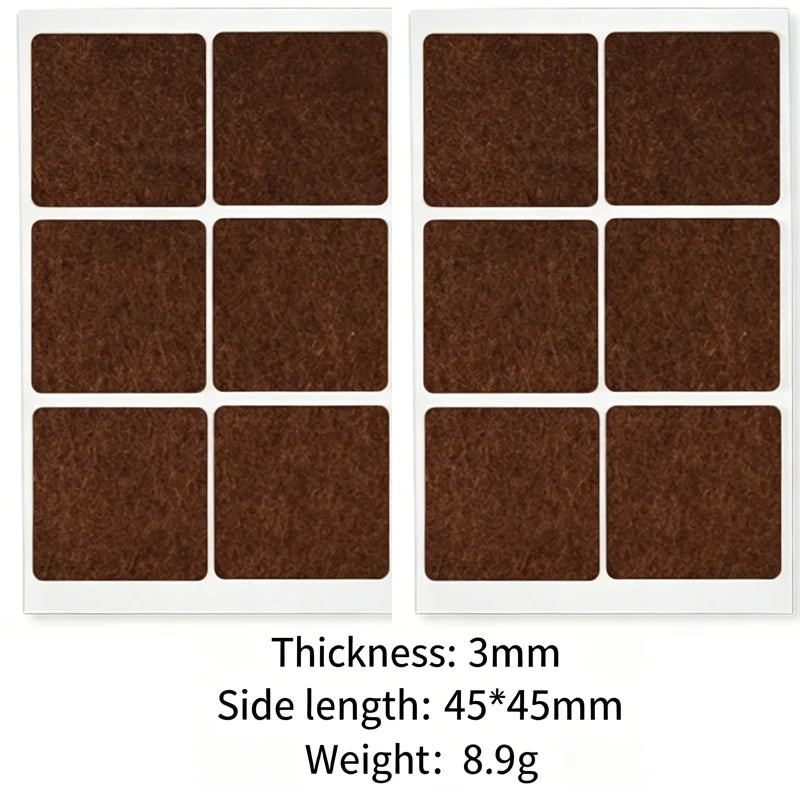 Self-Adhesive Felt Furniture Pads – Floor Scratch Protectors Furniture Floor Pads Babs brown-square-12pcs 3mm