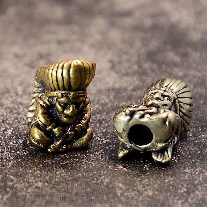 Brass Chief Knife Bead – DIY Keychain & Bracelet Pendant Brass Craft Bead Babs