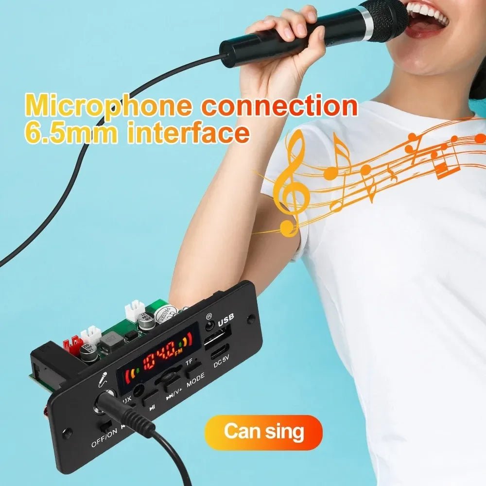 KEBIDUMEI Bluetooth 5.0 Amplifier MP3 FM Radio Decoder Board 10W Bluetooth Amplifier Board Babs