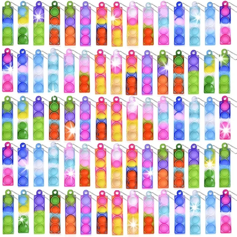 Mini Pop Keychain Fidget Toys – Kids Party Favors 10/30 Pcs Fidget Keychain Toy Babs Style-A 30pcs
