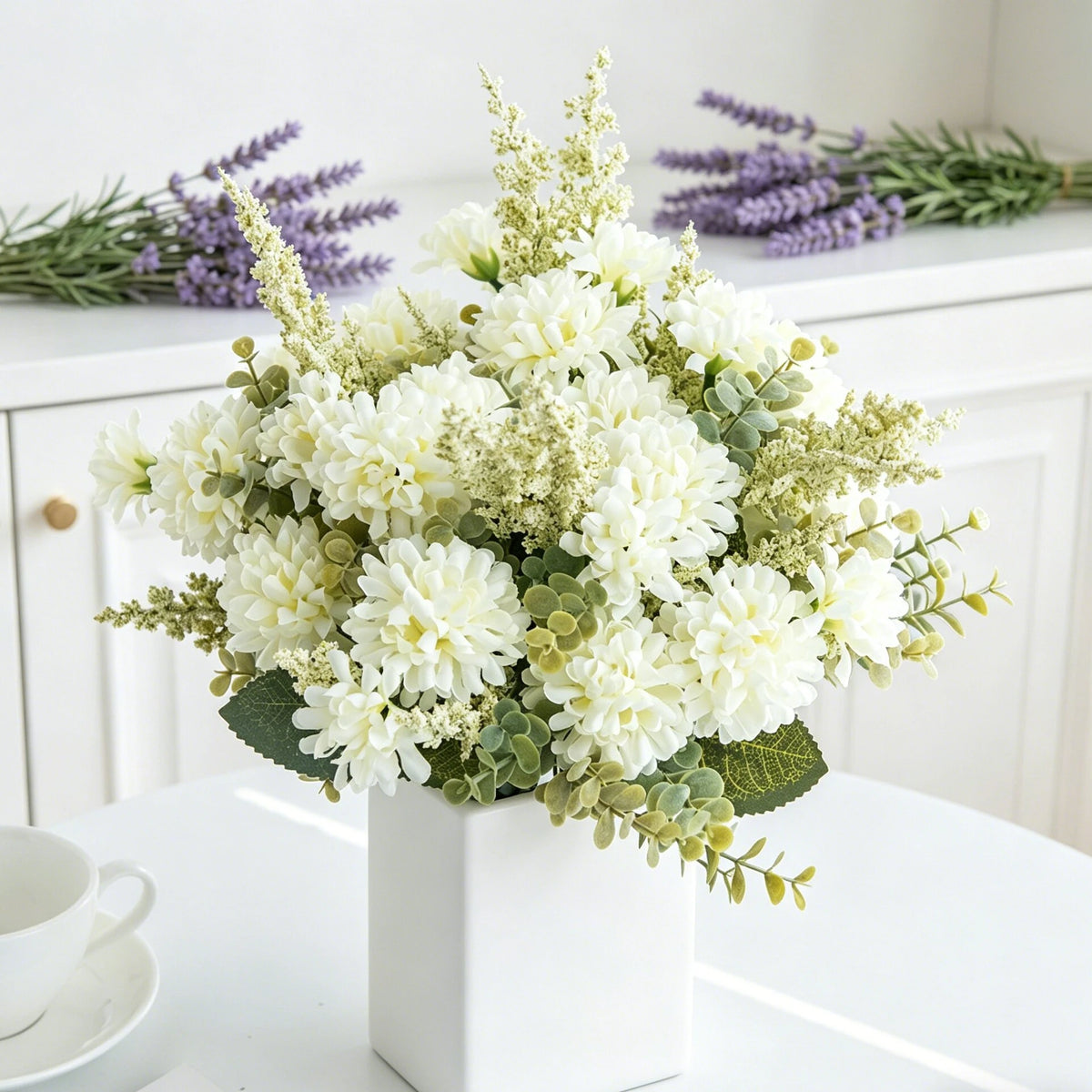 Artificial Silk Lavender Ball Bouquet – Wedding & Home Décor Artificial Flower Bouquet Babs