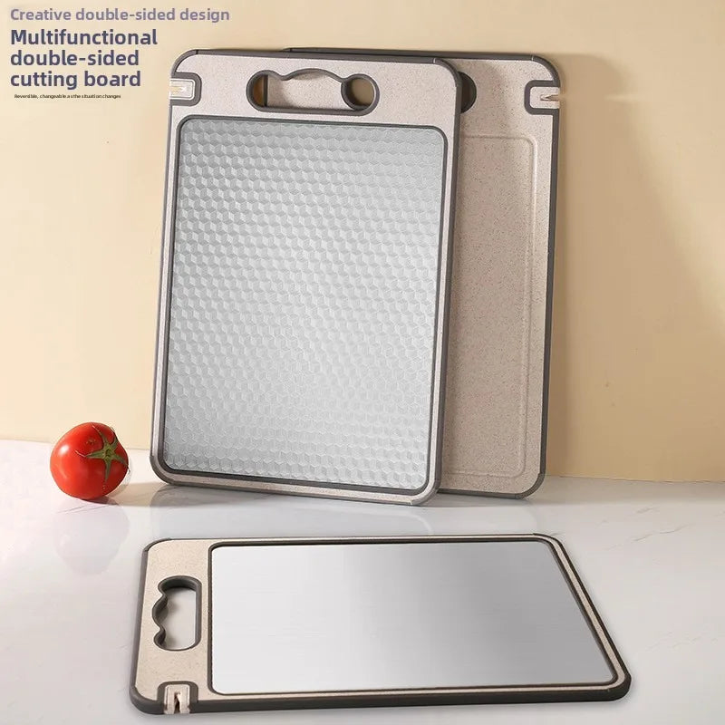 304 Stainless Steel Cutting Board Set – Double-Sided, Anti-Mold Kitchen Cutting Board Babs