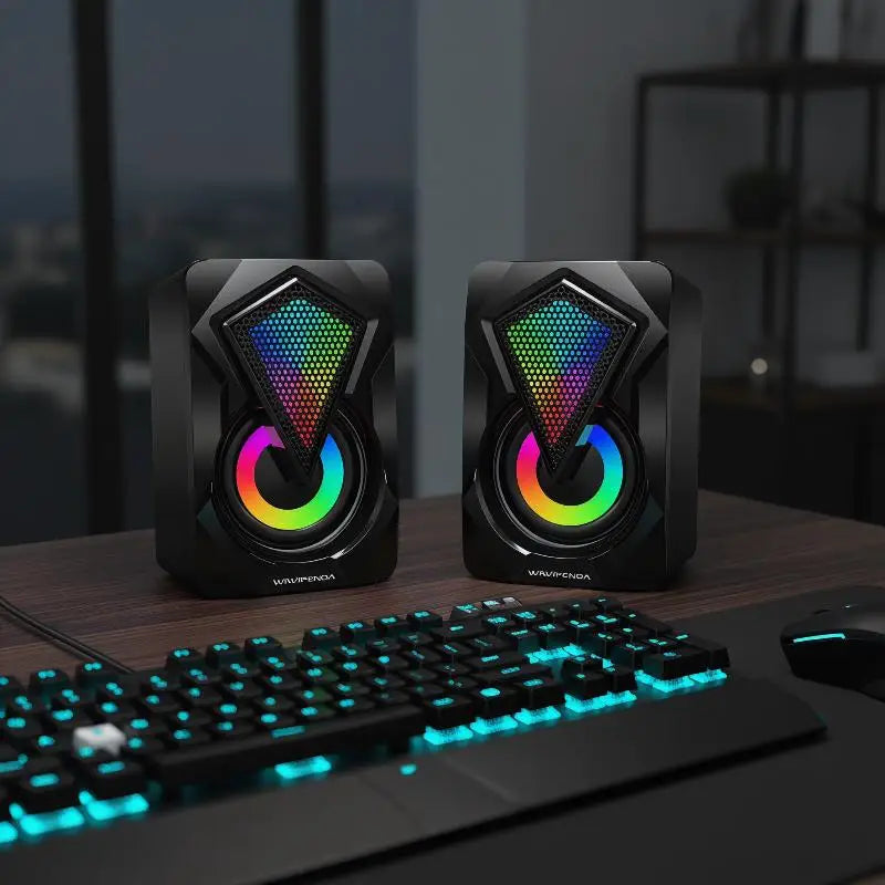Mini RGB Desktop Speaker USB 3.5mm for PC Laptop Monitor Desktop RGB Speaker Babs