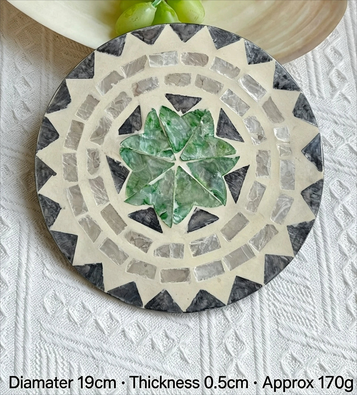 Round Shell Mosaic Heat-Resistant Table Mat & Coaster Decorative Table Mat Babs E