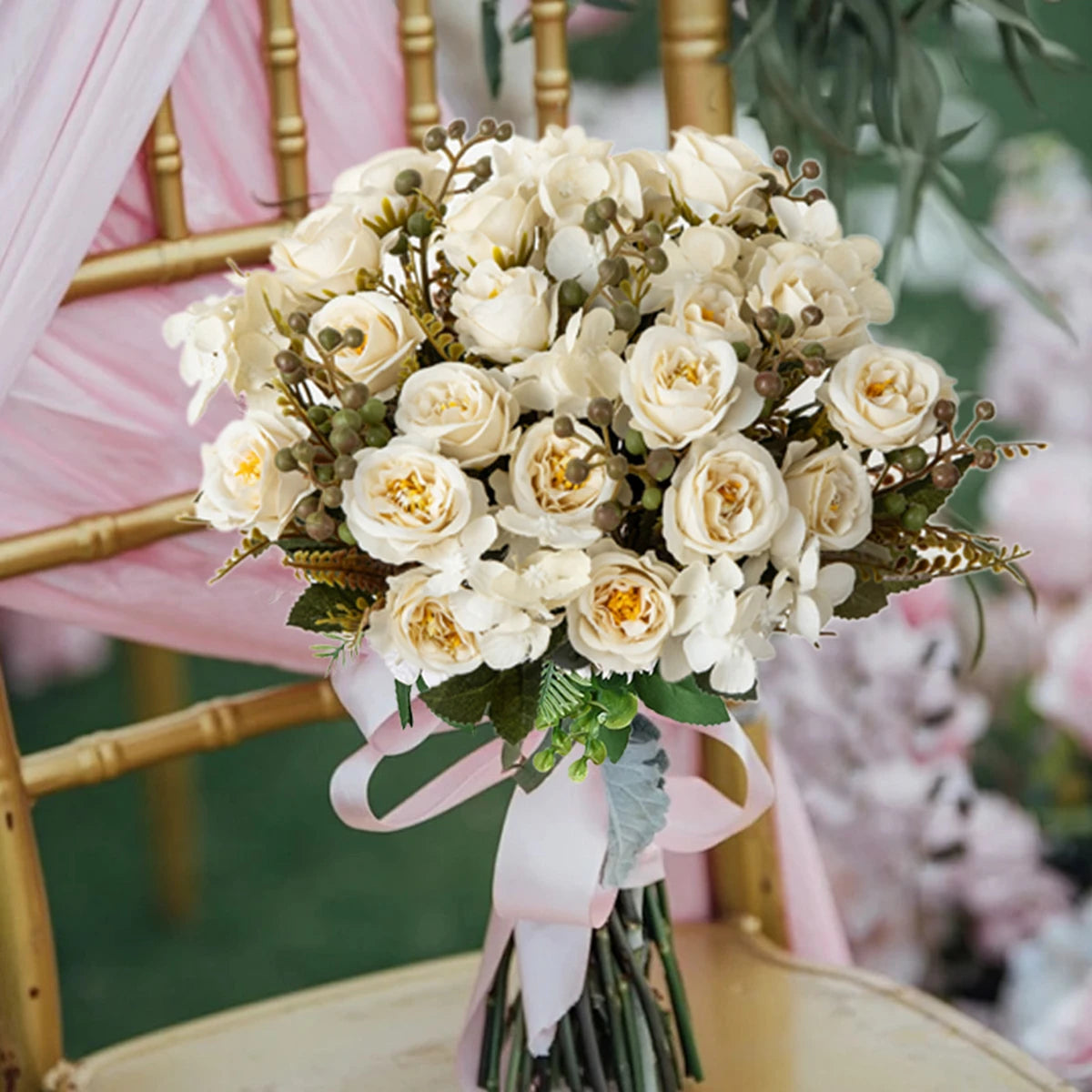 Silk French Rose Artificial Flowers – Bouquet & Wedding Decor Artificial Silk Flowers Babs