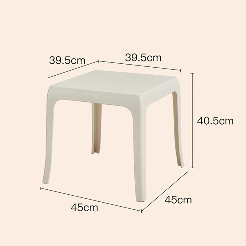 Nordic Transparent Square Side Table | Minimalist Acrylic Look Side Table Babs Milky White