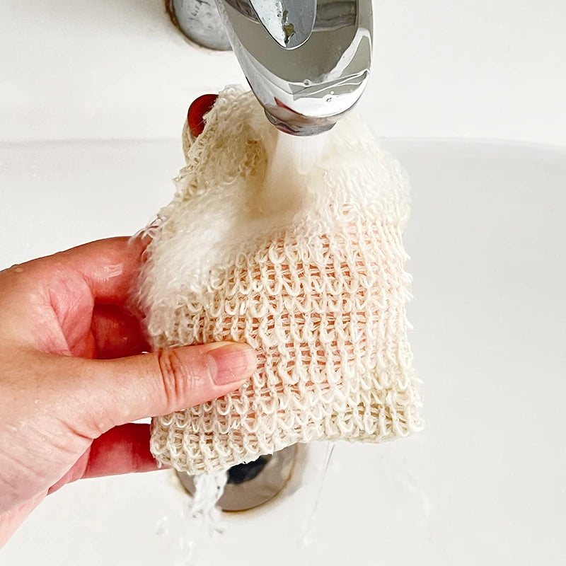 Natural Sisal Soap Saver Bags – Exfoliating Mesh Pouches 5/10 Pcs Soap Saver Bag Babs