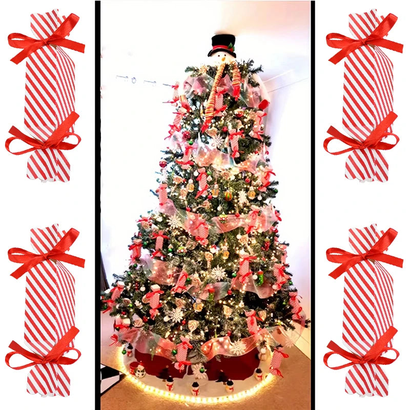 Christmas Red Candy Boxes with Ribbons – 10/50pcs Gift Bags Holiday Gift Box Babs