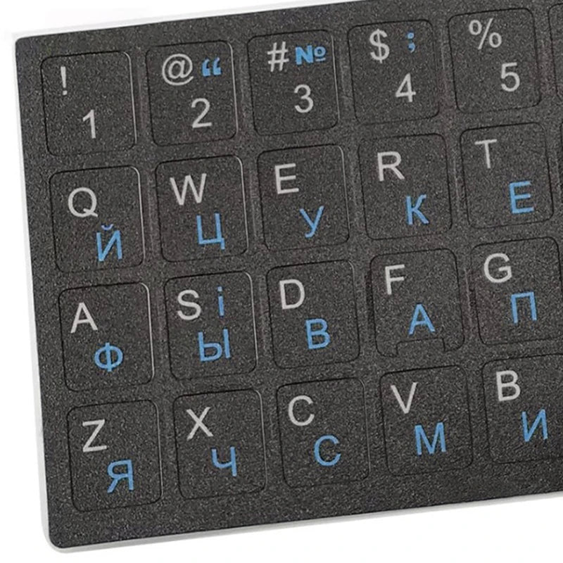 Ukrainian Keyboard Stickers – Black, Waterproof PVC for PC & Laptop Keyboard Stickers Babs