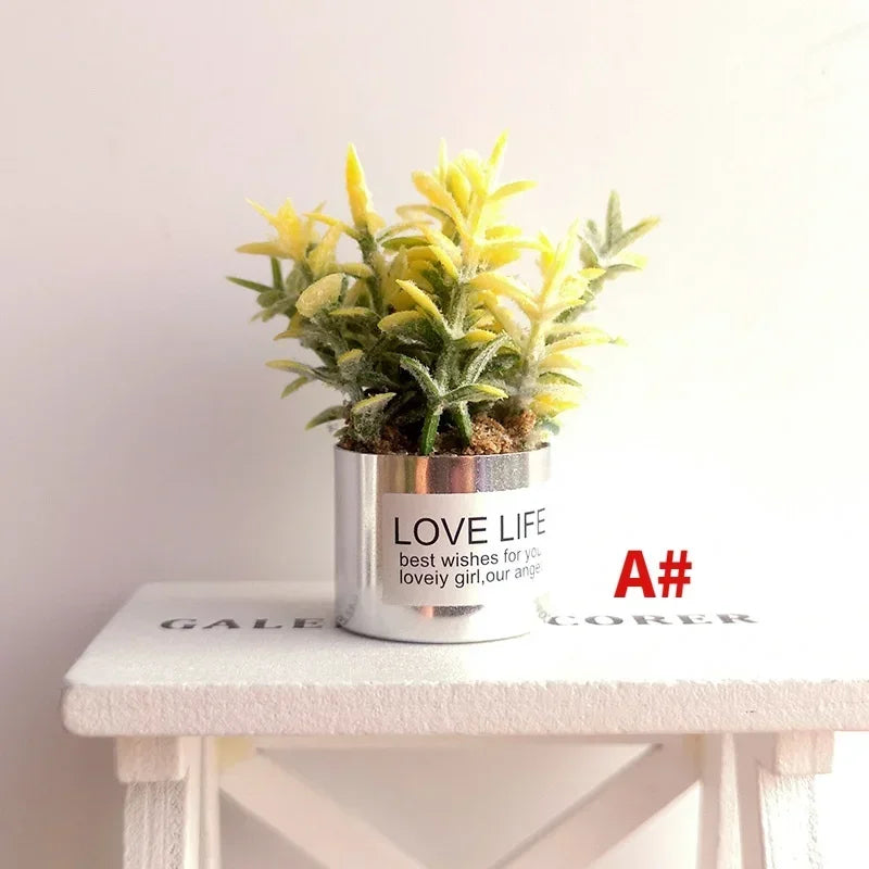 1:12 Mini Potted Plant Dollhouse Miniature Fairy Garden Toy Dollhouse Miniature Babs A