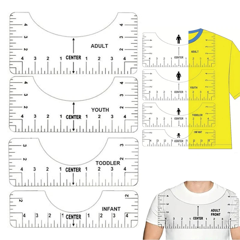 T-Shirt Ruler Guide – PVC Alignment Tool for Heat Press Designs T-Shirt Alignment Ruler Babs