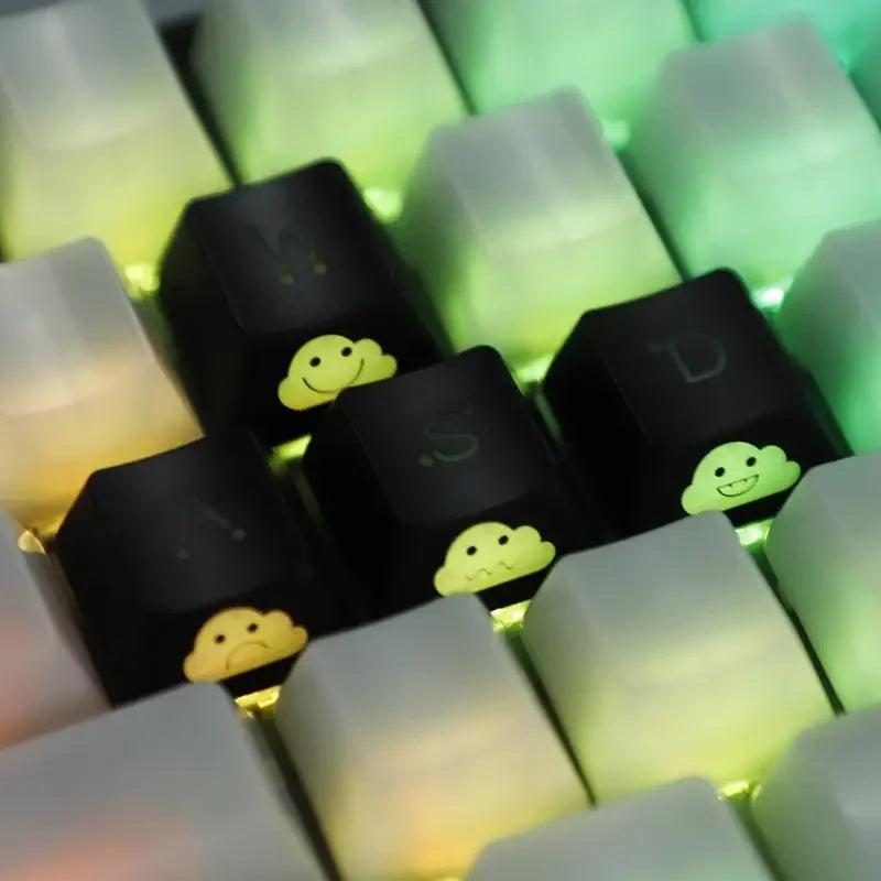 Emo WASD & Arrow Keycaps 4pcs – Backlit MX Switch Compatible Mechanical Keyboard Keycaps Babs