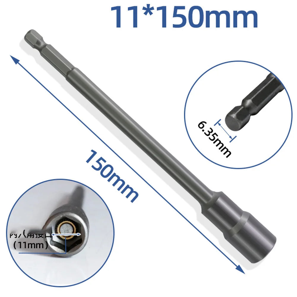 150mm Magnetic Hex Nut Driver Socket Wrench Extension 6–19mm Socket Wrench Extension Babs 11mm