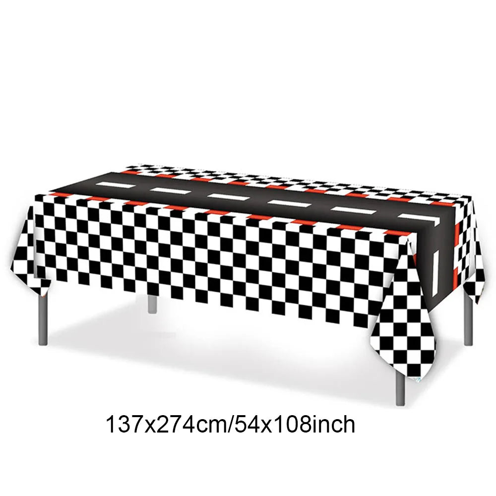 Black White Checkered Racing Table Runner – Party Decor Party Table Runner Babs tablecloth C as show
