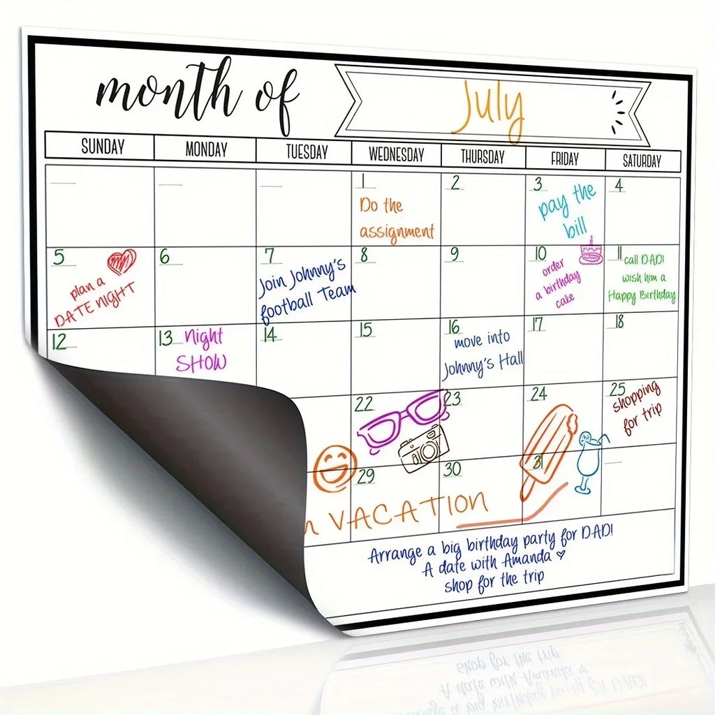 Magnetic Dry Erase Fridge Calendar Whiteboard | Kitchen Planner Magnetic Whiteboard Calendar Babs