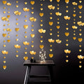 4m Glitter Heart Hanging Streamer Curtain – Party Decoration Party Decoration Garland Babs Gold