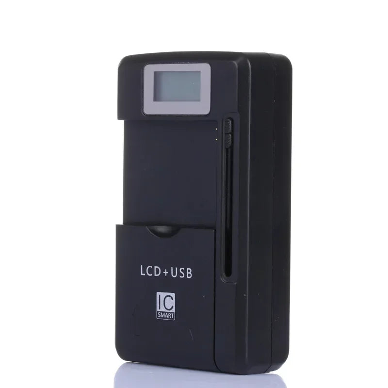 Universal 2-in-1 LCD Battery Charger with USB – US/UK/EU Plug Battery Charger Babs US