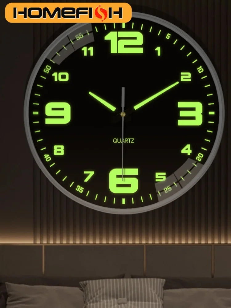 8-Inch Luminous Silent Quartz Wall Clock – Hole-Free Mount Decorative Wall Clock Babs