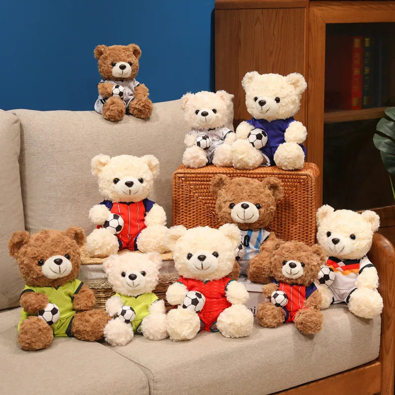 Football Bear Stuffed Plush | Soccer Fan Mascot Gift Toy Stuffed Plush Toy Babs