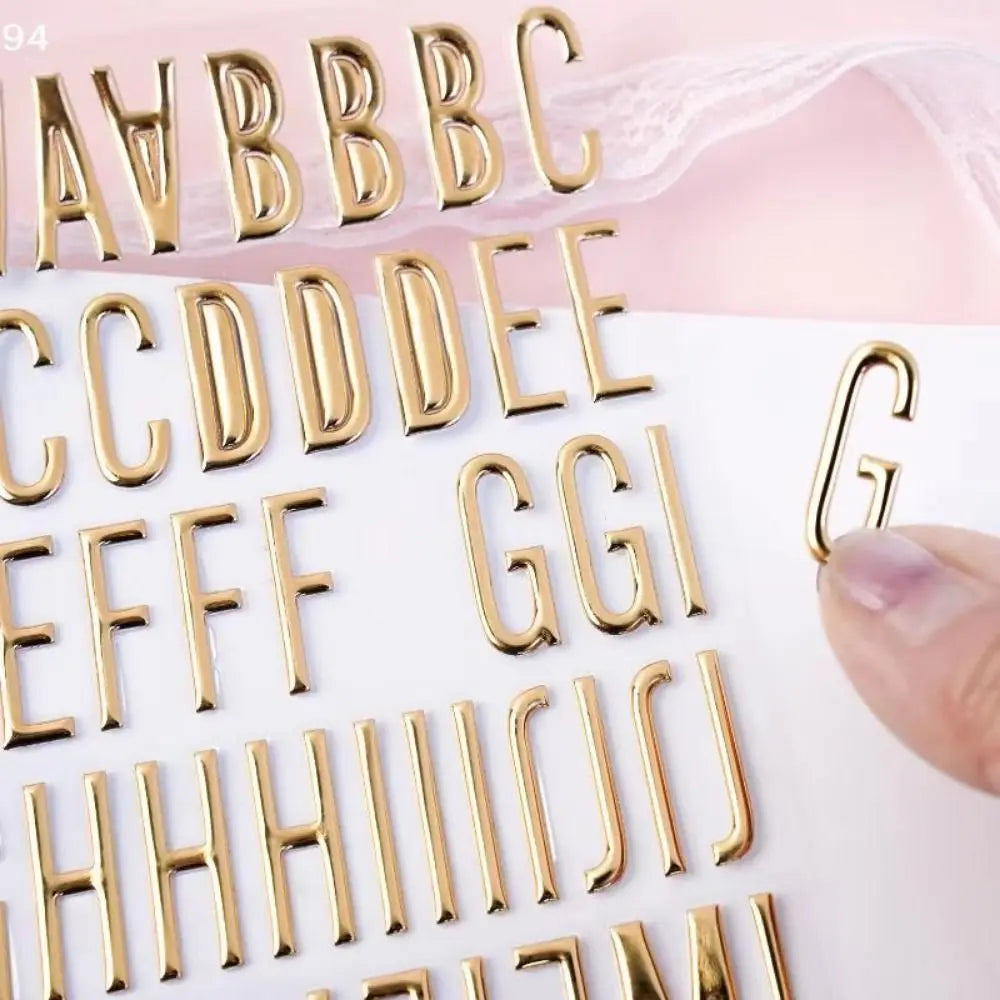 3D Gold Letter Stickers – Waterproof Self-Adhesive DIY Alphabet DIY Craft Stickers Babs