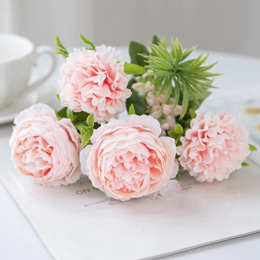 Artificial Silk Chrysanthemum Bouquet | Home & Wedding Decor Artificial Silk Flowers Babs Pink 1 pc
