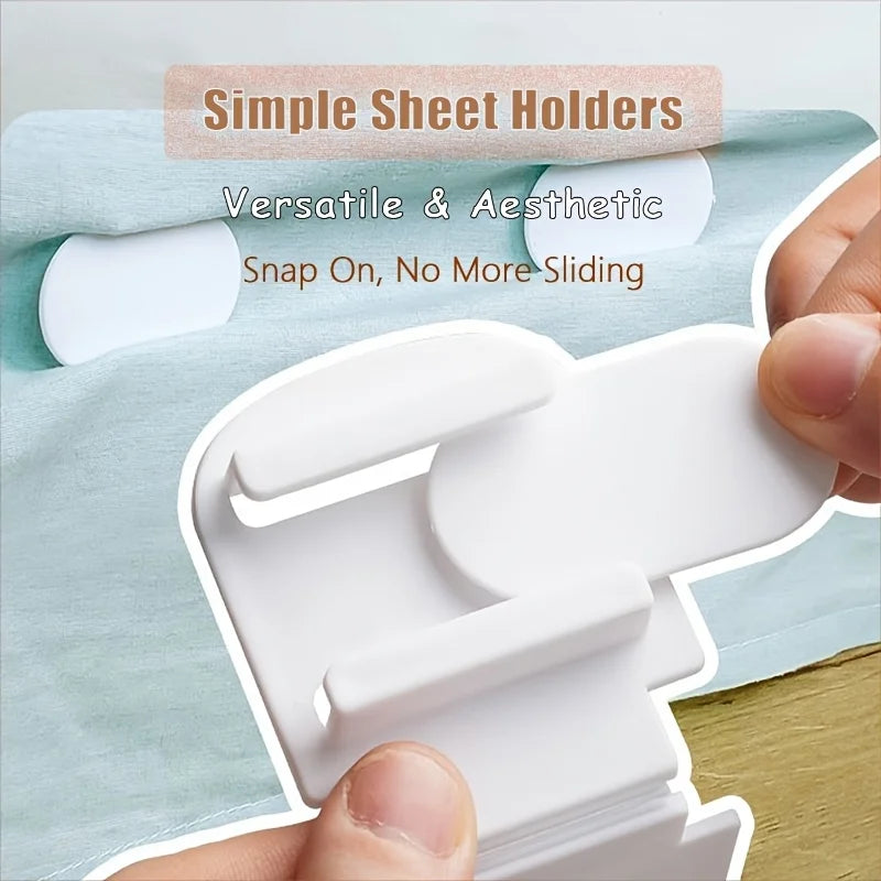 Adjustable Bed Sheet Fasteners & Anti-Slip Clips | 4/8 PCS Bed Sheet Fasteners Babs