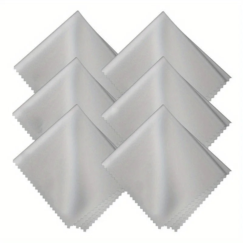 6-Pack Microfiber Lens Cleaning Cloths for Glasses & Screens Lens Cleaning Cloths Babs Grey