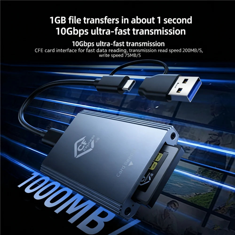 KEBIDUMEI CFexpress Type B Card Reader USB 3.2 10Gbps Adapter CFexpress Card Reader Babs