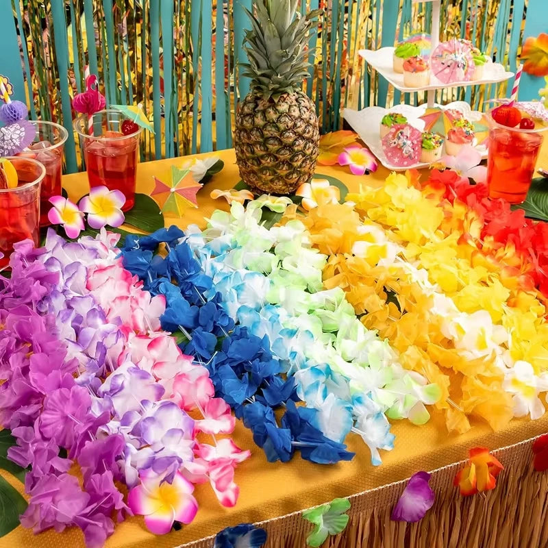 Hawaiian Flower Lei Necklace – Luau Party Decoration & Favor Flower Lei Necklace Babs