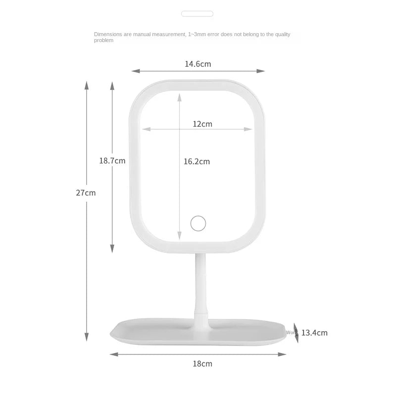 LED Vanity Makeup Mirror – 3 Color Touch Light, Desktop LED Vanity Mirror Babs