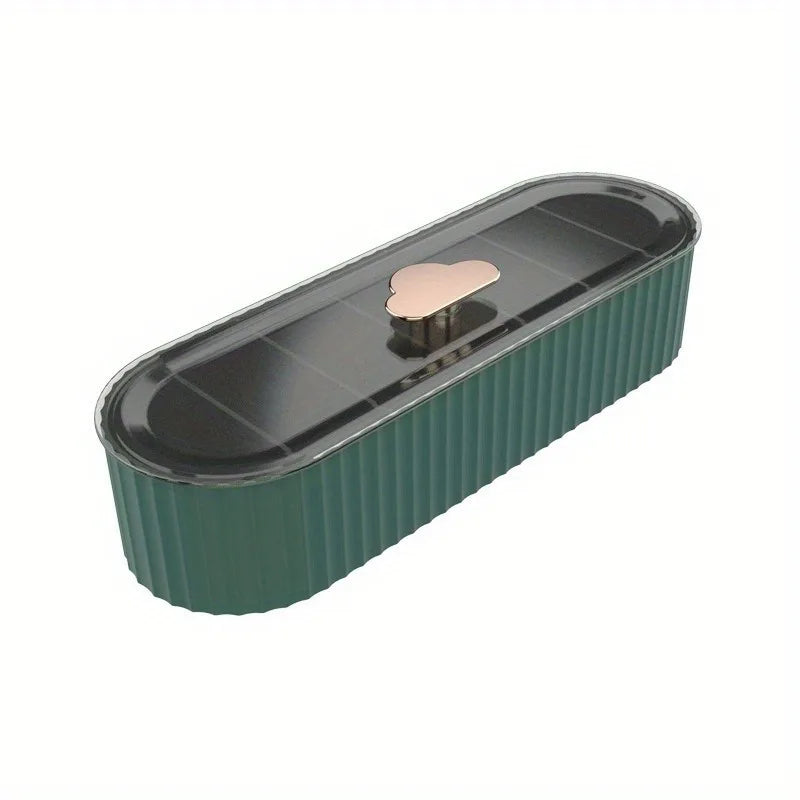 Desktop Storage Box with Lid – Cable & Drawer Organizer Desktop Storage Organizer Babs green